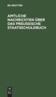 Image for Amtliche Nachrichten uber das Preußische Staatsschuldbuch