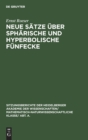 Image for Neue Satze Uber Spharische Und Hyperbolische Funfecke