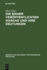 Image for Die Bisher Veroffentlichten Hargas Und Ihre Deutungen : 101