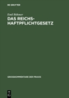 Image for Das Reichshaftpflichtgesetz