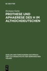 Image for Prothese Und Aphaerese Des H Im Althochdeutschen