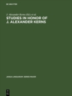 Image for Studies in honor of J. Alexander Kerns