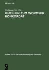 Image for Quellen zum Wormser Konkordat : 177