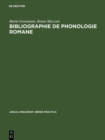 Image for Bibliographie de phonologie romane