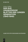 Image for Der Ruf, unabhangige Blatter der jungen Generation (1945-1949): Eine Zeitschrift zwischen Illusion und Anpassung