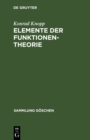Image for Elemente der Funktionentheorie