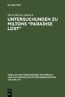 Image for Untersuchungen Zu Miltons &amp;quote;paradise Lost&amp;quote: Interpretation Der Beiden Schlussbucher