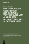 Image for Das cubanische Gesetzbuch der sozialen Verteidigung vom 4. April 1936 (in Kraft seit dem 9. Oktober 1938) : 72