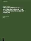 Image for Theodor Noldeke: Theodor Noldekes Belegworterbuch zur klassischen arabischen Sprache. Lfg. 2