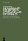 Image for Die Grundlagen des deutschen internationalen Privatrechts