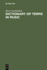 Image for Dictionary of Terms in Music / Worterbuch Musik: English - German, German - English