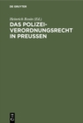 Image for Das Polizeiverordnungsrecht in Preuen