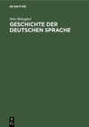 Image for Geschichte Der Deutschen Sprache