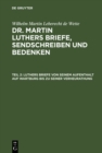 Image for Luthers Briefe von seinem Aufenthalt auf Wartburg bis zu seiner Verheurathung: Mit zwey nachgezeichneten Briefen in Steindruck