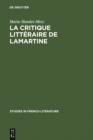 Image for La critique litteraire de Lamartine : 21
