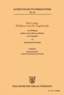 Image for Die Lieder Walthers von der Vogelweide: 1. Bandchen. Die religiosen und die politischen Lieder