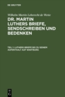 Image for Luthers Briefe bis zu seinem Aufenthalt auf Wartburg: Nebst Luthers Bildni