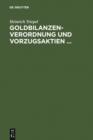Image for Goldbilanzen-Verordnung und Vorzugsaktien ...: Ein Rechtsgutachten