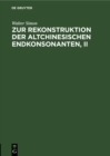 Image for Zur Rekonstruktion der altchinesischen Endkonsonanten, II