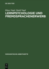 Image for Lernpsychologie und Fremdsprachenerwerb