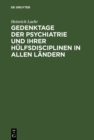 Image for Gedenktage der Psychiatrie und ihrer Hulfsdisciplinen in allen Landern