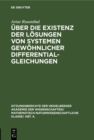 Image for Uber die Existenz der Losungen von Systemen gewohnlicher Differentialgleichungen
