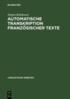 Image for Automatische Transkription franzosischer Texte