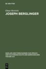 Image for Joseph Berglinger: Eine Studie zu Wackenroders Musiker-Dichtung