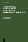 Image for Kurschners Deutscher Literatur-Kalender. 54. Jahrgang