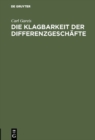 Image for Die Klagbarkeit der Differenzgeschafte