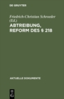 Image for Abtreibung, Reform des  218
