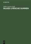 Image for Rilkes lyrische Summen