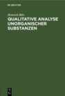 Image for Qualitative Analyse anorganischer Substanzen
