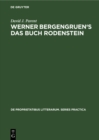 Image for Werner Bergengruen&#39;s Das Buch Rodenstein: A detailed analysis