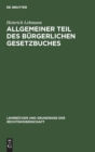 Image for Allgemeiner Teil Des Burgerlichen Gesetzbuches