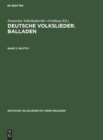 Image for Deutsche Volkslieder. Balladen. Band 3, Halfte 1