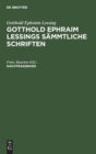 Image for Gotthold Ephraim Lessing: Gotthold Ephraim Lessings S?mmtliche Schriften. Nachtragsband