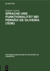 Image for Sprache und Funktionalitat bei Fernao de Oliveira (1536)