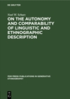 Image for On the Autonomy and Comparability of Linguistic and Ethnographic Description: Towards a Generative Theory of Ethnography