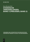Image for Standische Verhandlungen, Band 3 (Preuen, Band 2)