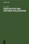 Image for Geschichte der antiken Philosophie