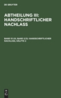 Image for Handschriftlicher Nachlaß, Halfte 2