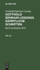 Image for Gotthold Ephraim Lessing: Gotthold Ephraim Lessings S?mmtliche Schriften. Teil 23
