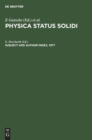 Image for Subject and Author Index, 1977 : Physica status solidi (b), Volumes 79-84. Physica status solidi (a), Volumes 39-44