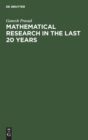 Image for Mathematical Research in the last 20 years