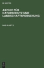 Image for Archiv F?r Naturschutz Und Landschaftsforschung. Band 22, Heft 3
