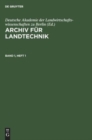 Image for Archiv F?r Landtechnik. Band 1, Heft 1