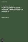 Image for Fortschritte Der Physik / Progress of Physics. Band 30, Heft 10