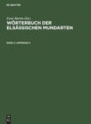 Image for W?rterbuch Der Els?ssischen Mundarten. Band 2, Lieferung 3