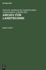 Image for Archiv F?r Landtechnik. Band 7, Heft 1